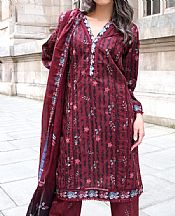 Al Zohaib Wine Lawn Suit- Pakistani Designer Lawn Suits