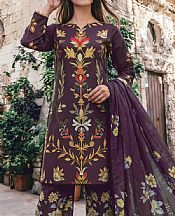 Al Zohaib Plum Lawn Suit- Pakistani Designer Lawn Suits