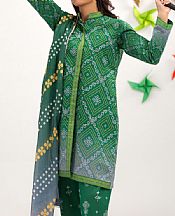 Al Zohaib Green Lawn Suit- Pakistani Lawn Dress
