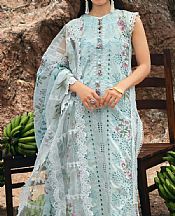 Al Zohaib Pale Aqua Lawn Suit- Pakistani Designer Lawn Suits