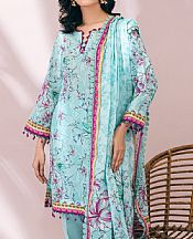 Al Zohaib Aqua Cambric Suit- Pakistani Lawn Dress