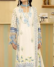 Al Zohaib Off White Lawn Suit- Pakistani Lawn Dress