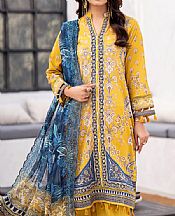 Al Zohaib Golden Yellow Cambric Suit- Pakistani Designer Lawn Suits