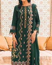 Al Zohaib Bottle Green Jacquard Suit- Pakistani Designer Lawn Suits