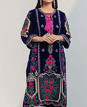 Dark Blue Velvet Kurti- Pakistani Winter Clothing
