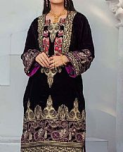 English Violet Velvet Kurti- Pakistani Winter Dress