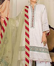 Anamta White Lawn Suit- Pakistani Designer Lawn Suits