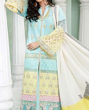 Anamta Light Turquoise Lawn Suit- Pakistani Designer Lawn Suits
