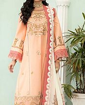 Anamta Peach Lawn Suit- Pakistani Designer Lawn Suits