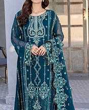 Anamta Blue Whale Chiffon Suit- Pakistani Designer Chiffon Suit