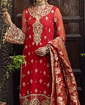 Red Chiffon Suit- Pakistani Designer Chiffon Suit