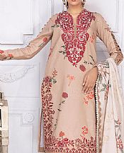 Asifa N Nabeel Beige Khaddar Suit- Pakistani Winter Dress
