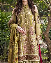 Asifa N Nabeel Olive Green Viscose Suit- Pakistani Winter Clothing