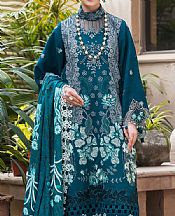 Asifa N Nabeel Teal Viscose Suit- Pakistani Winter Dress