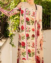 Asifa N Nabeel Ivory Lawn Suit- Pakistani Designer Lawn Suits