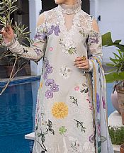 Asifa N Nabeel Light Grey Lawn Suit- Pakistani Lawn Dress