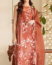 Asifa N Nabeel Chestnut Brown Lawn Suit- Pakistani Lawn Dress