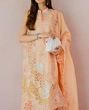 Asifa N Nabeel Peach Lawn Suit- Pakistani Designer Lawn Suits