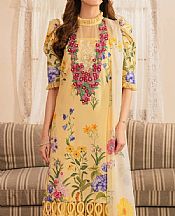 Asifa N Nabeel Light Yellow Lawn Suit- Pakistani Designer Lawn Suits