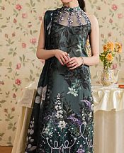 Asifa N Nabeel Charcoal Grey Lawn Suit- Pakistani Designer Lawn Suits
