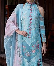 Asifa N Nabeel Baby Blue Lawn Suit- Pakistani Lawn Dress