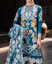Asifa N Nabeel Venice Blue Lawn Suit- Pakistani Designer Lawn Suits