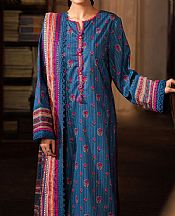 Asim Jofa Zinc Blue Lawn Suit- Pakistani Designer Lawn Suits