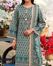 Asim Jofa Teal Lawn Suit- Pakistani Designer Lawn Suits