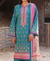 Asim Jofa Dark Turquoise Lawn Suit- Pakistani Designer Lawn Suits