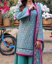 Asim Jofa Turquoise Lawn Suit- Pakistani Lawn Dress