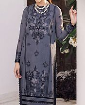 Asim Jofa Slate Grey Cotton Kurti- Pakistani Designer Chiffon Suit