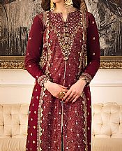 Asim Jofa Maroon Cotton Suit (2 Pcs)- Pakistani Chiffon Dress