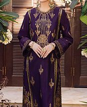 Asim Jofa Purple Raw Silk Kurti- Pakistani Designer Chiffon Suit