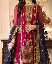 Asim Jofa Magenta Chiffon Suit (2 Pcs)- Pakistani Designer Chiffon Suit