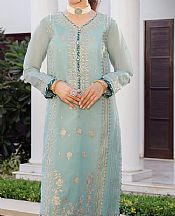 Asim Jofa Sky Blue Cotton Kurti- Pakistani Designer Chiffon Suit