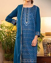Teal Cambric Suit- Pakistani Designer Lawn Dress
