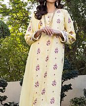 Asim Jofa Pastel Yellow Cambric Suit- Pakistani Lawn Dress