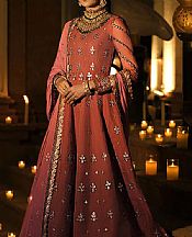 Coral Organza Suit- Pakistani Chiffon Dress
