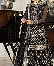 Asim Jofa Black Chiffon Suit- Pakistani Designer Chiffon Suit