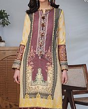 Asim Jofa Ivory/Plum Lawn Suit (2 Pcs)- Pakistani Designer Lawn Suits