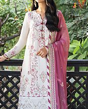 Asim Jofa White Silk Suit- Pakistani Designer Chiffon Suit