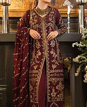 Maroon Silk Suit- Pakistani Designer Chiffon Suit