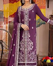 Asim Jofa Purple Lawn Silk Suit- Pakistani Lawn Dress