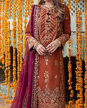 Asim Jofa Safety Orange Lawn Silk Suit- Pakistani Lawn Dress