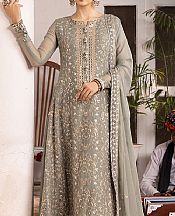 Asim Jofa Grey Chiffon Suit- Pakistani Designer Chiffon Suit