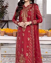 Asim Jofa Pastel Red Lawn Silk Suit- Pakistani Designer Lawn Suits