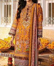 Asim Jofa Mustard Lawn Suit- Pakistani Designer Lawn Suits