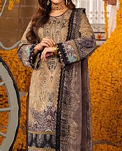 Asim Jofa Beige Lawn Suit- Pakistani Designer Lawn Suits