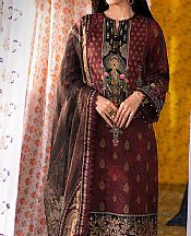 Asim Jofa Burgundy Lawn Suit- Pakistani Lawn Dress