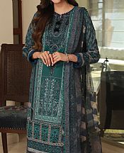 Asim Jofa Teal Cambric Suit- Pakistani Designer Lawn Suits